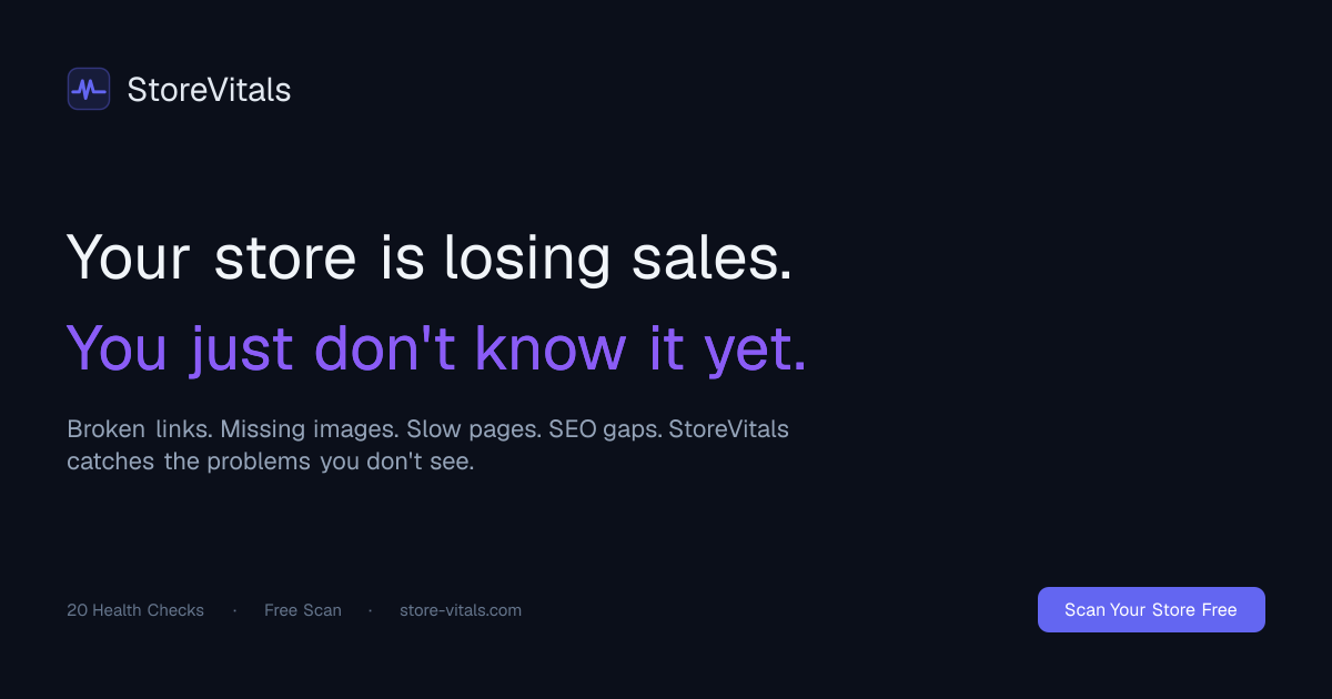 StoreVitals — Automated Health Reports for Your Ecommerce Store